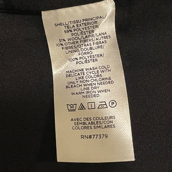 Ann Taylor Wool Blend Plaid Long Coat | Double Breasted Black Gray Red NWOT $300 - Picture 11 of 14